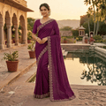 New  Stone Work Fabric  Saree Collection  For  Women