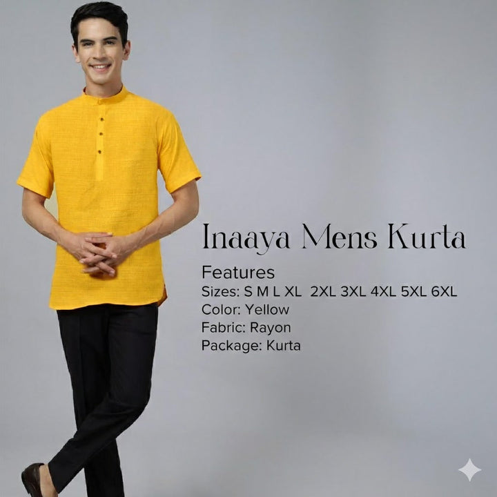 Stylish Yellow Rayon Shirt  For Men