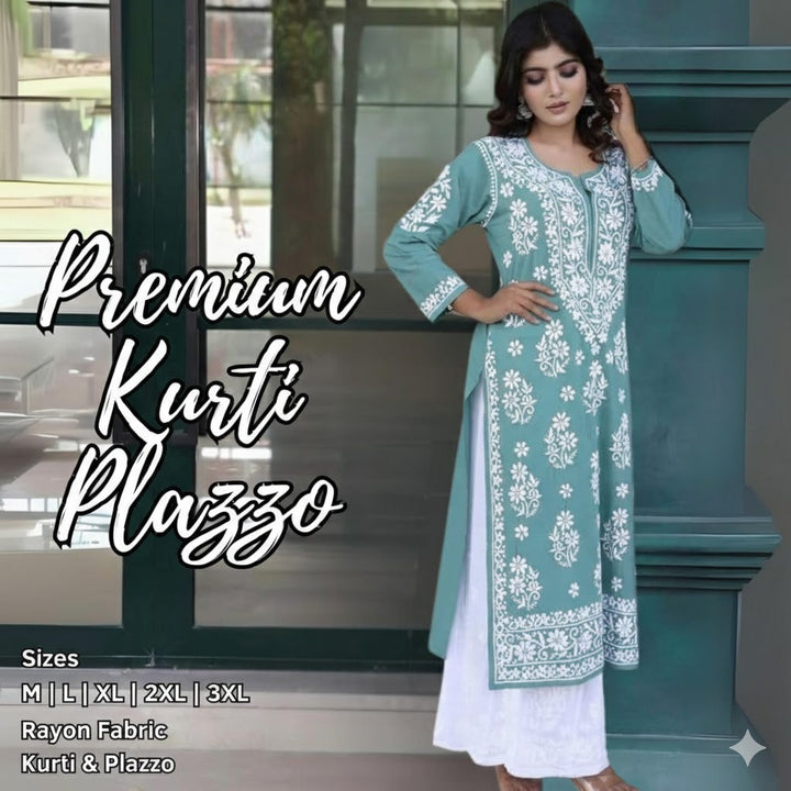 Premium Kurti Plazzo 2pcs Set For Women 001