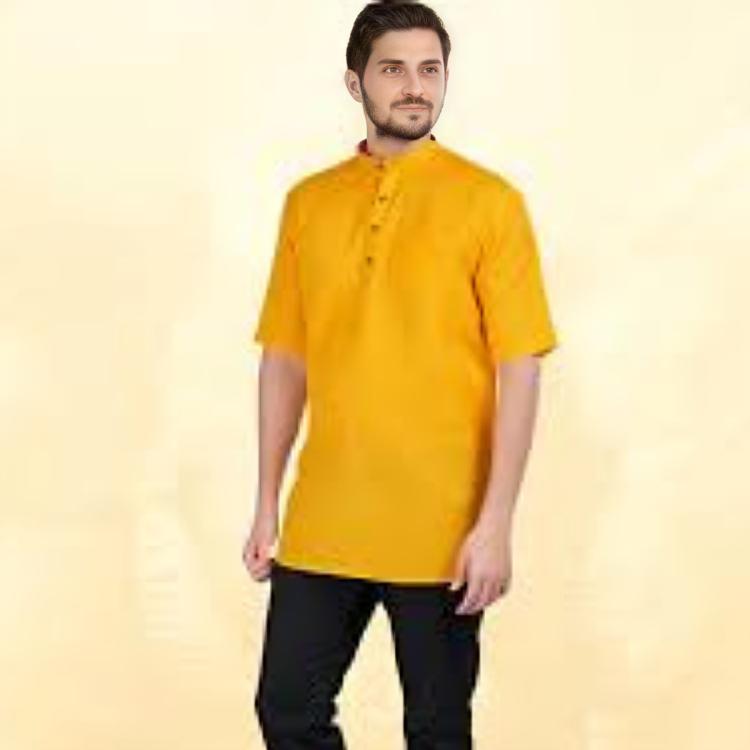 Stylish Yellow Rayon Shirt  For Men