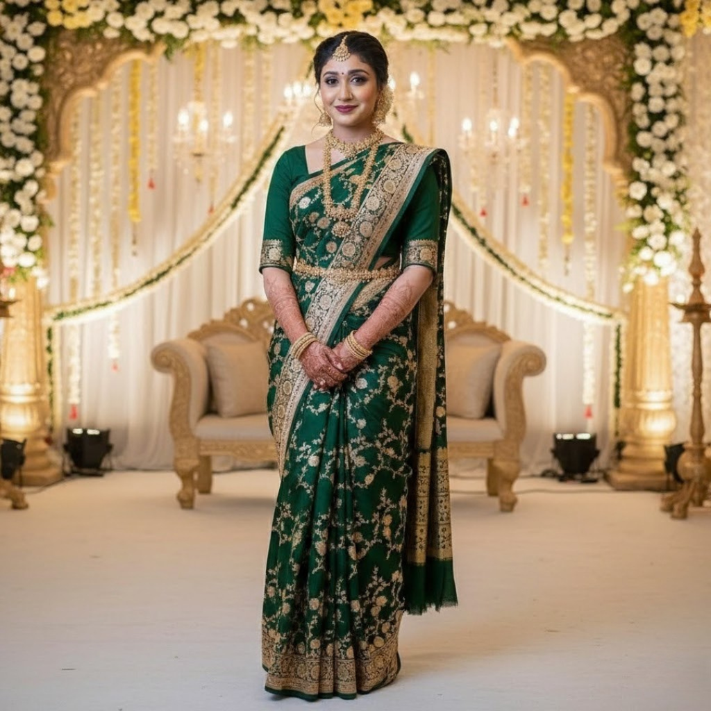 Sophisticated  Elegent Lichi Silk Saree For Women