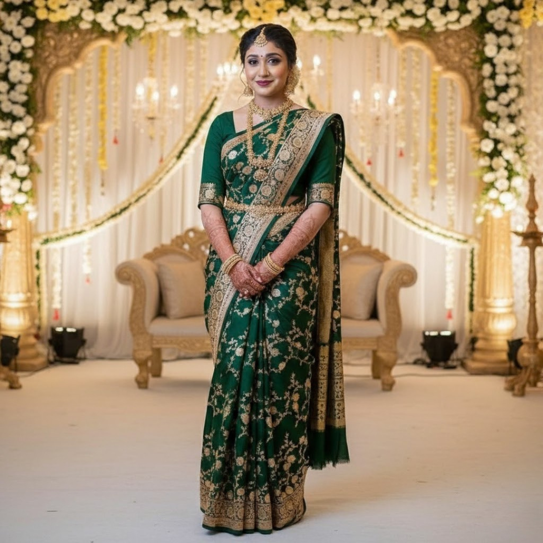 Sophisticated  Elegent Lichi Silk Saree For Women