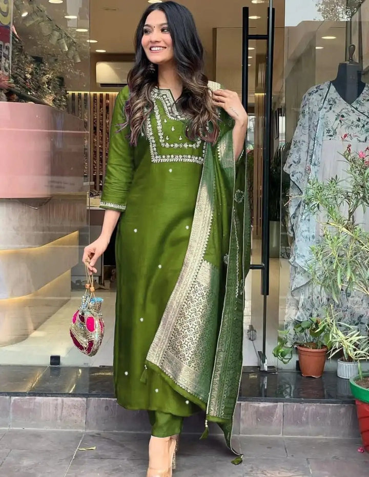 Diwali Special Ready-to-Wear  Embroidered 3pcs Baju Suit Collection