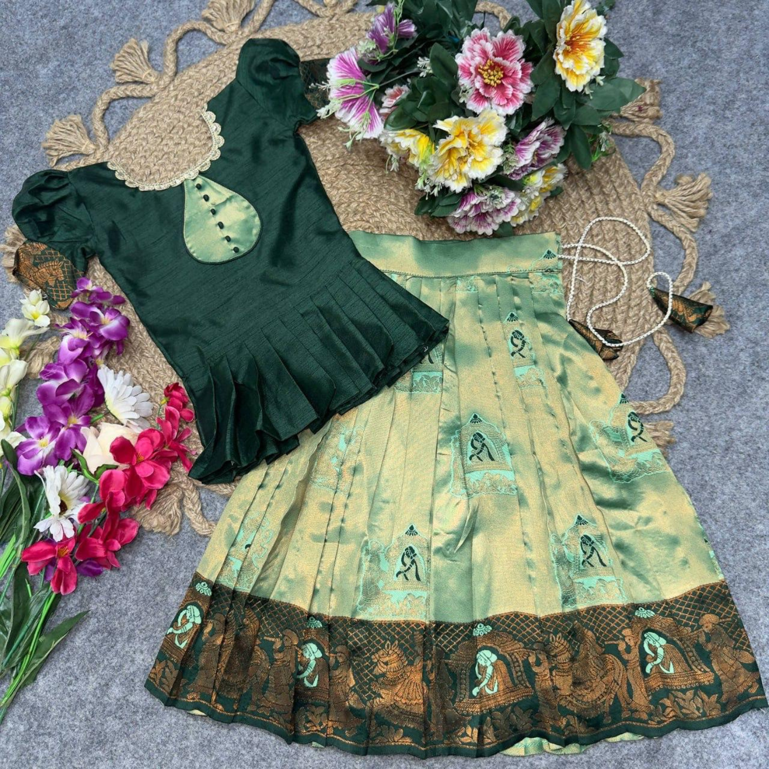 Ready to Wear Premium Kubera Silk Lehenga For Kids