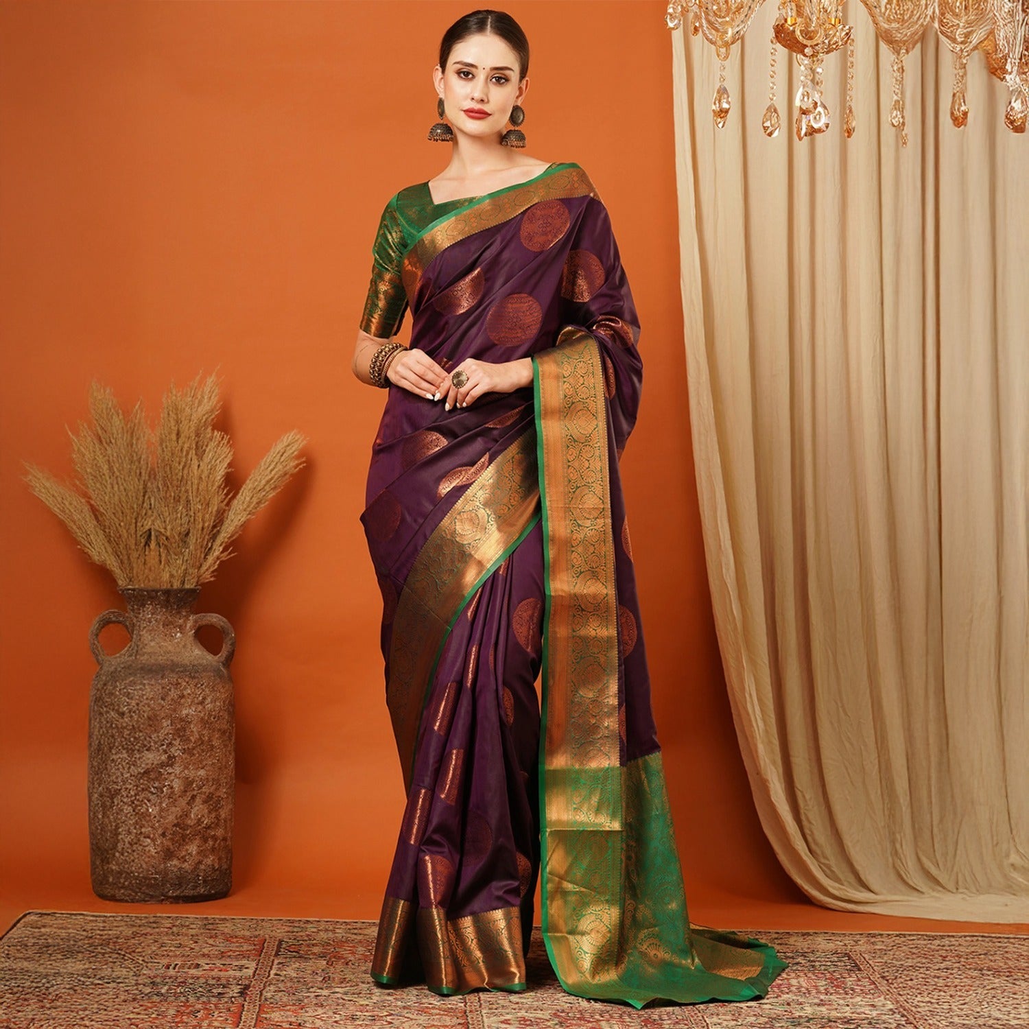 Embellished  Bollywood Pure SIlk Jacquard Saree Unstitched