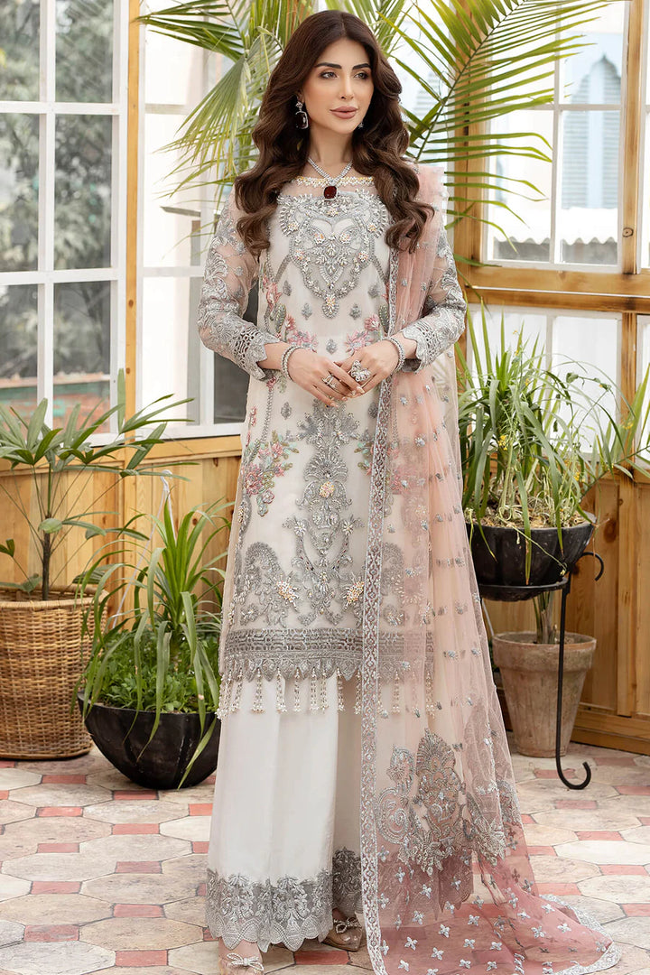 Pearl Hand Embellished Kameez Trouser with Dupatta