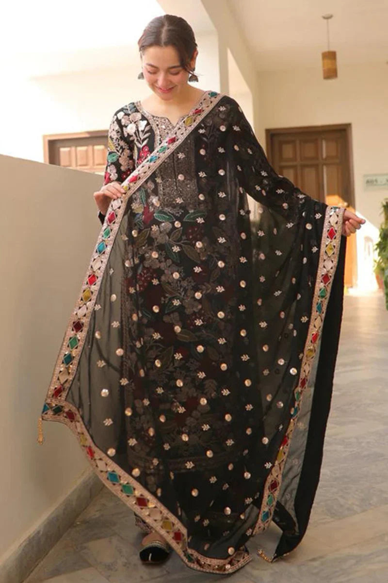 Velvet Handwork Salwar Kameez with Dupatta