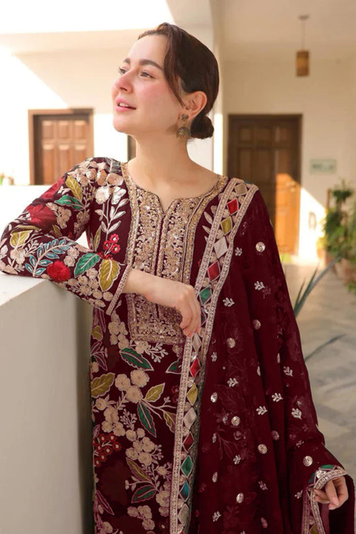 Velvet Handwork Salwar Kameez with Dupatta