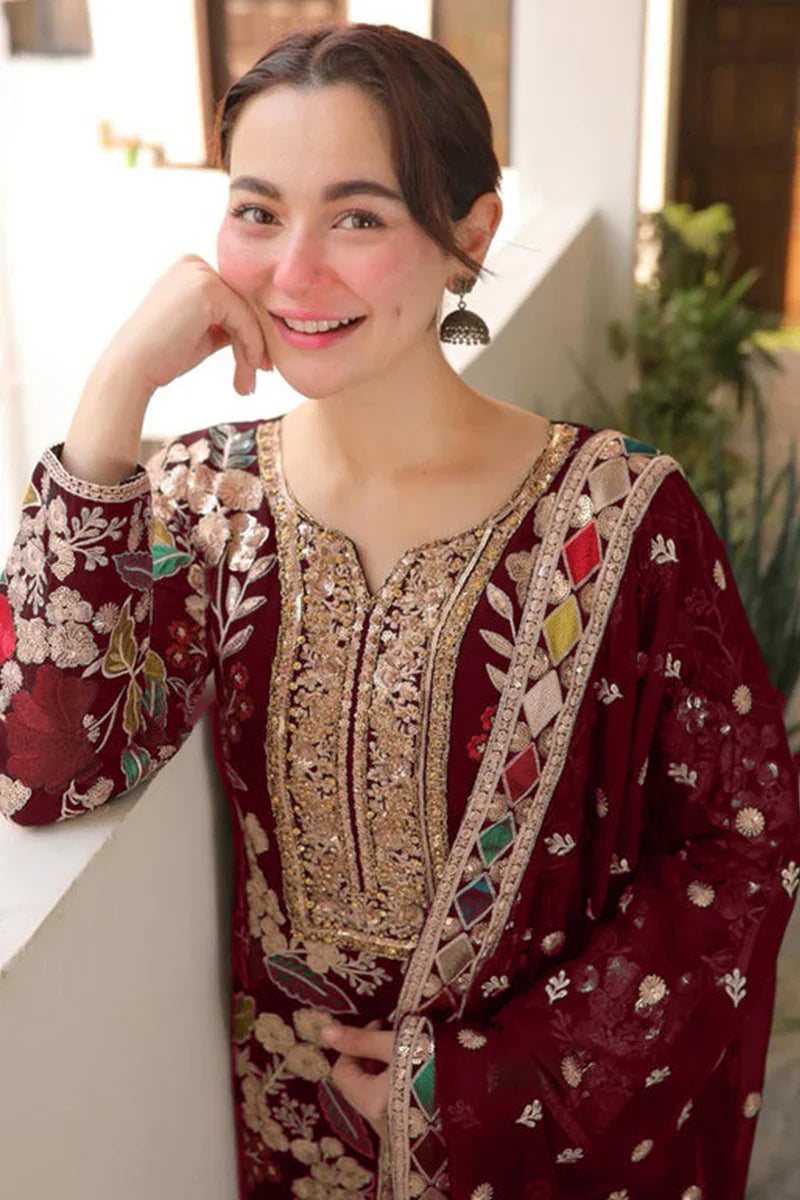 Velvet Handwork Salwar Kameez with Dupatta