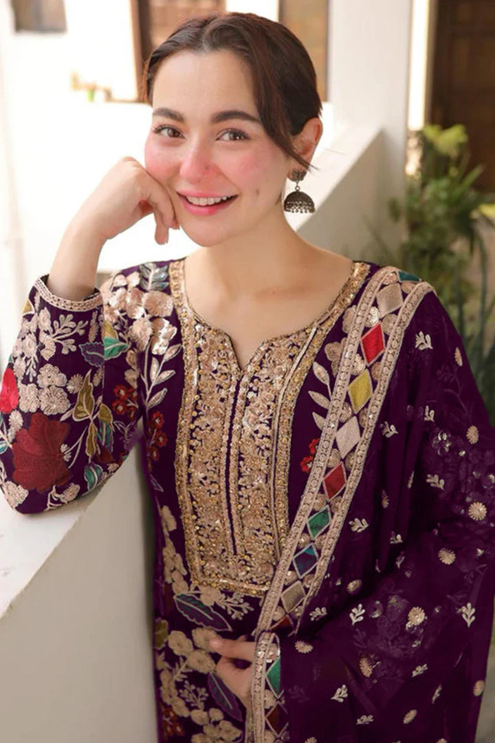 Velvet Handwork Salwar Kameez with Dupatta