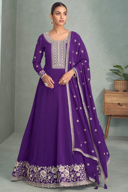Embroidered Anarkali with Dupatta
