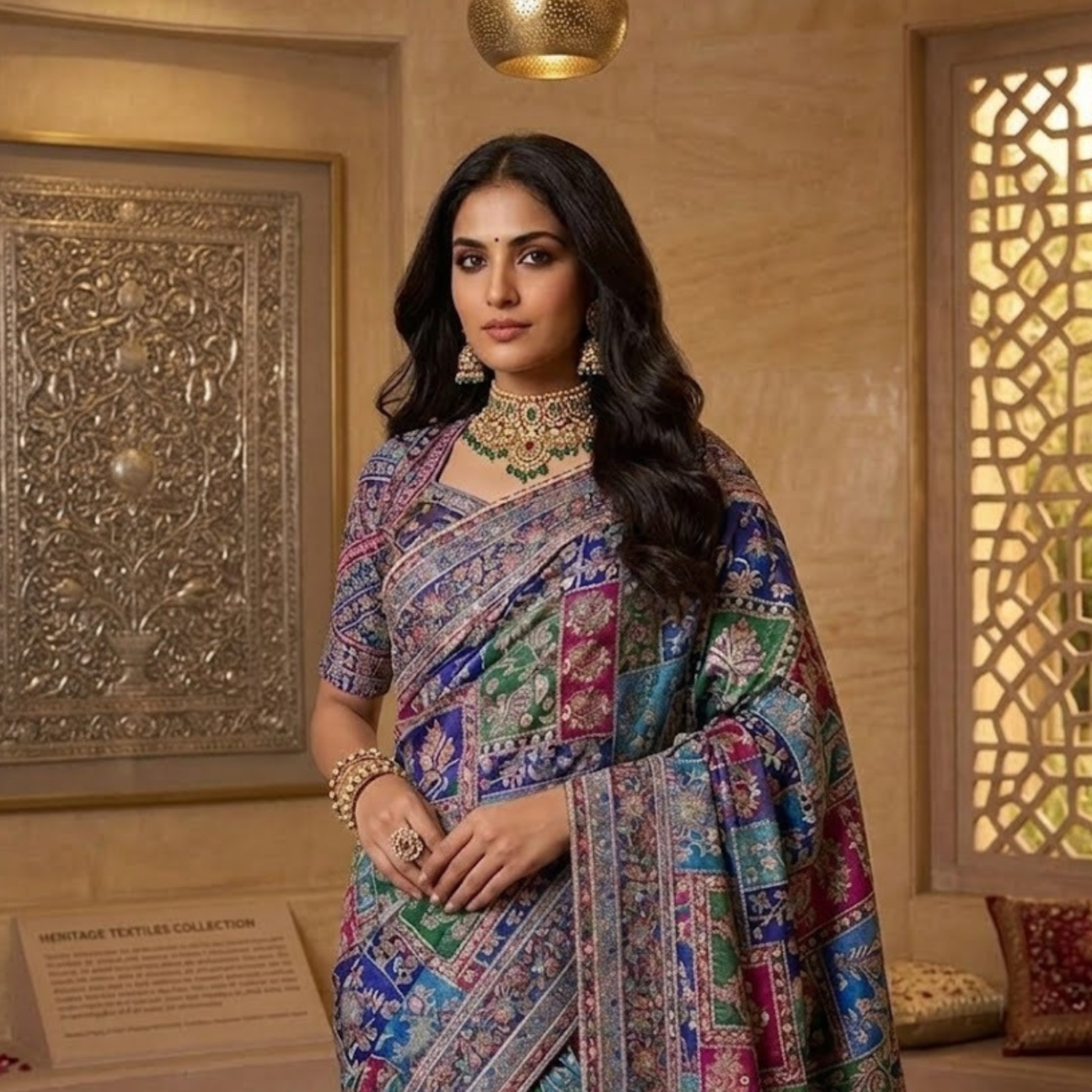 Designer Chinon Silk Saree With Piping Border Latkan Tassels  &  Mirror Work  Collection For Women