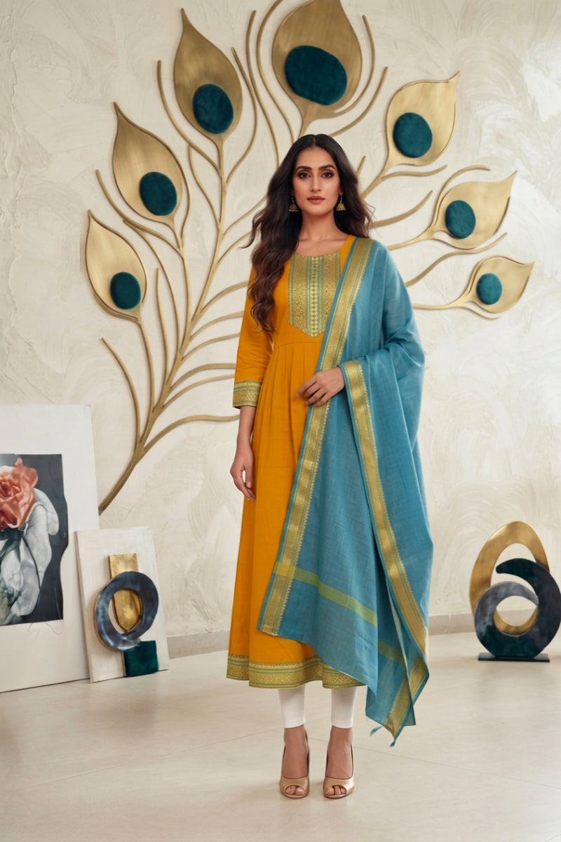 Gorgeous Gown &amp; Dupatta 2 Pcs Dress Collection For Women
