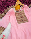 Vichitra Silk Jacquard Zari Weaving Gown with Dupatta