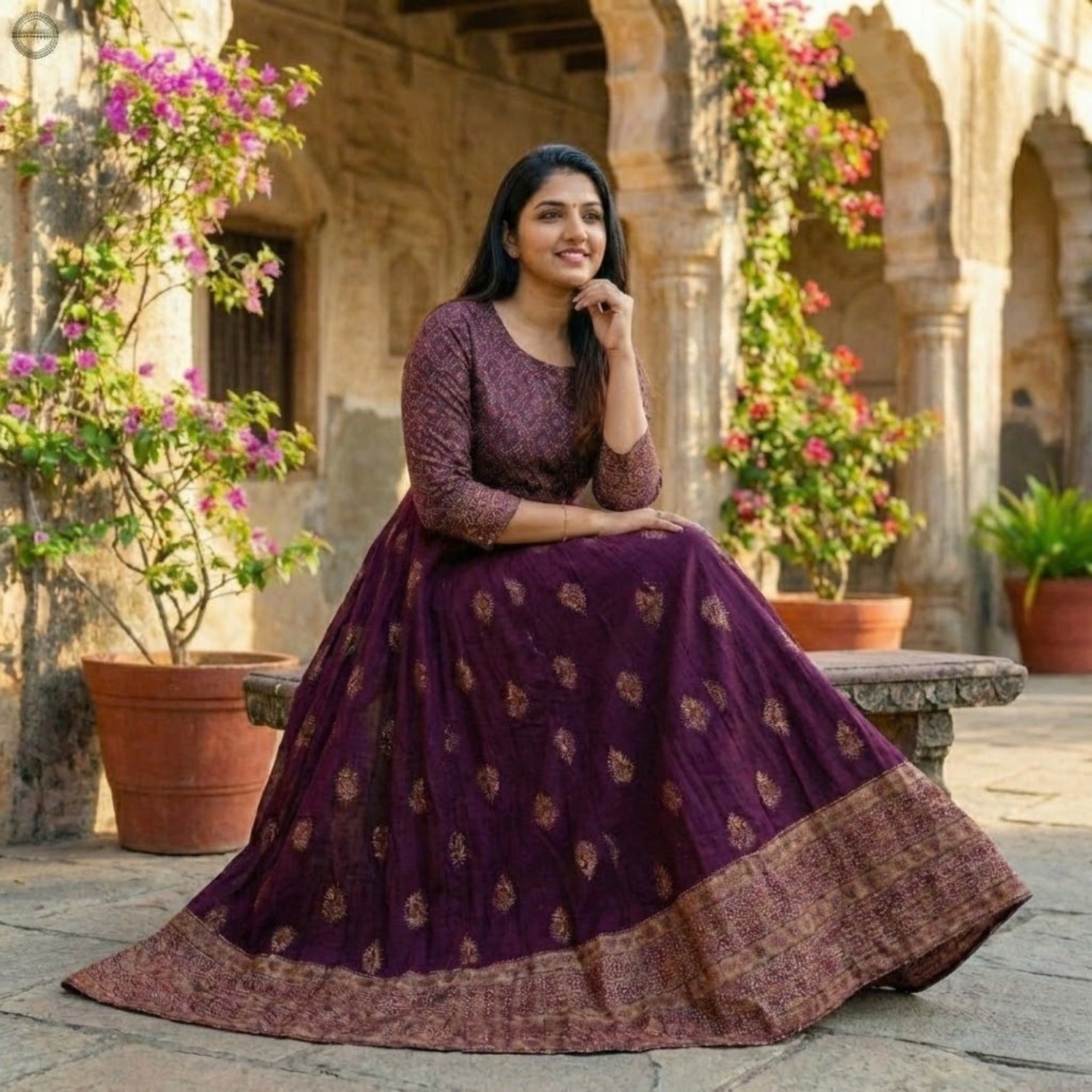 Cotton  Printed  Designer  Gown  For  Women