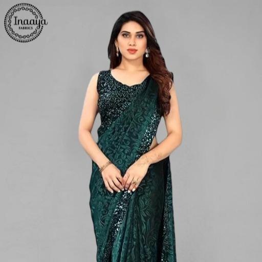 Trending  Lycra Blend Saree with Sequins work For Women