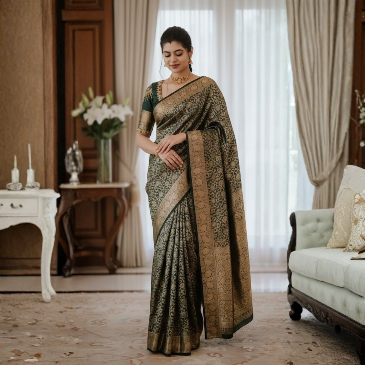 High-quality  Unstitched Banarasi Silk Saree For Women