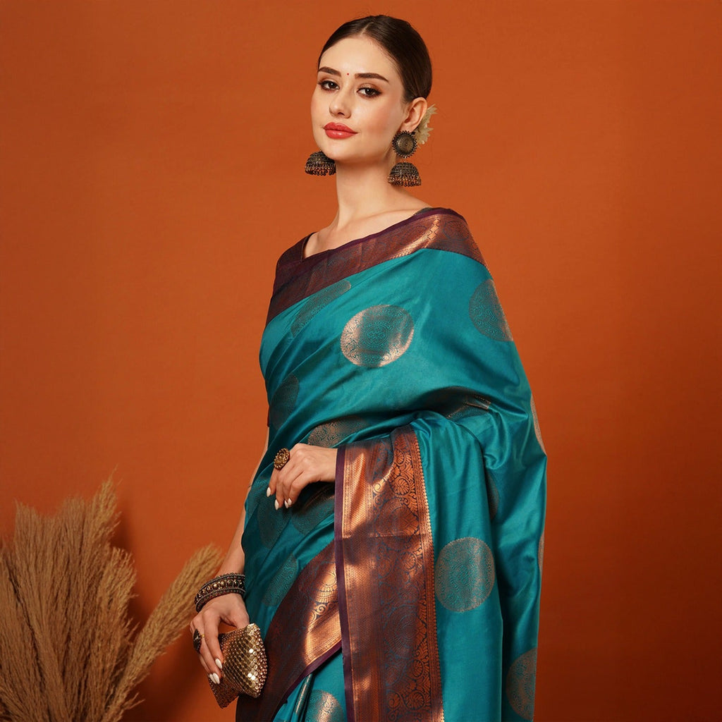 Embellished  Bollywood Pure SIlk Jacquard Saree Unstitched
