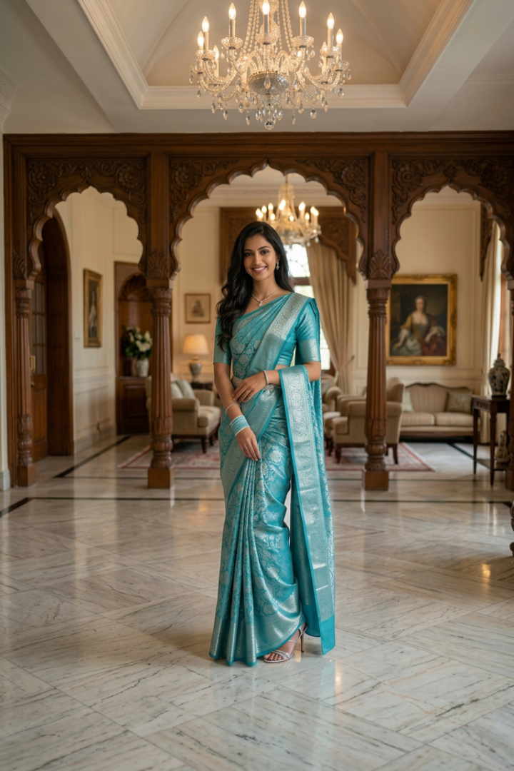 BEAUTIFUL RICH PALLU &amp; JACQUARD WORK  SAREE COLLECTION FOR WOMEN