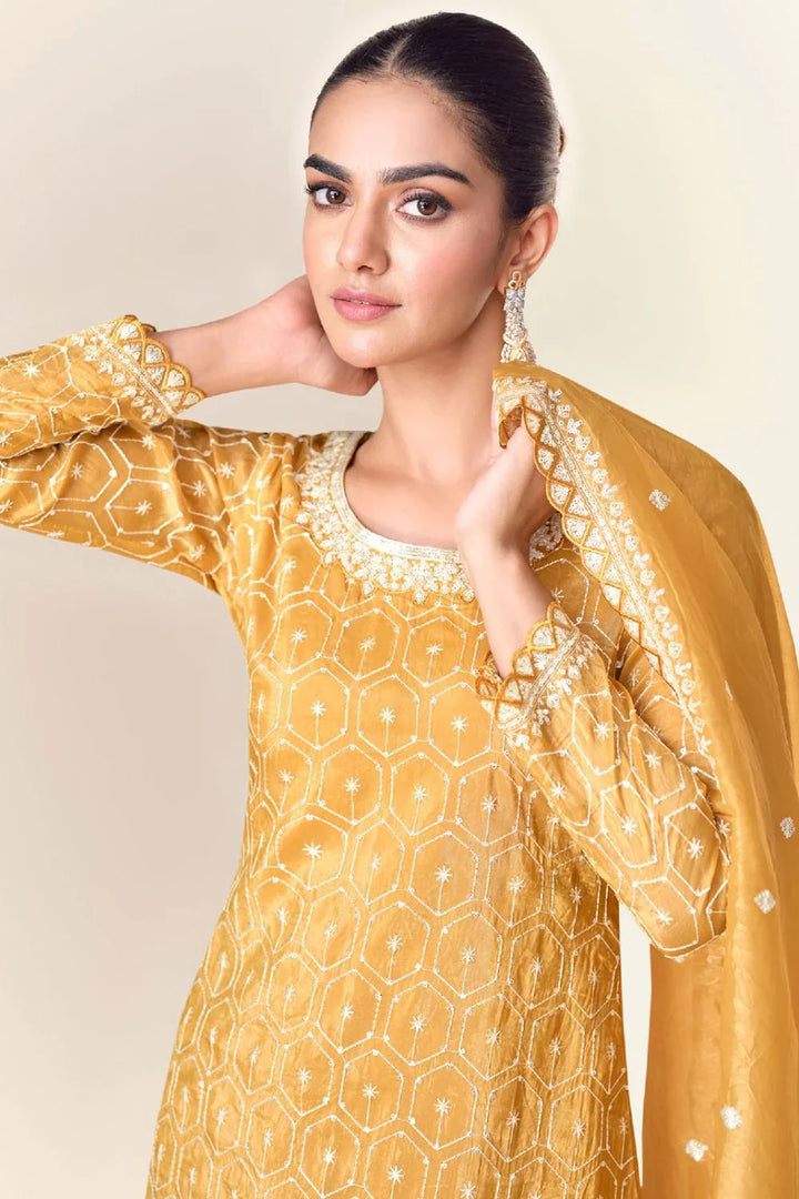 Premium Tissue Crush Sharara Style Suit