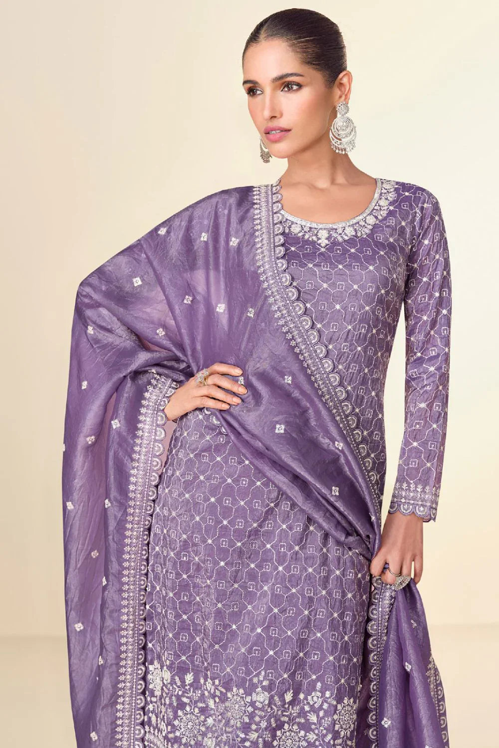 Premium Tissue Crush Sharara Style Suit