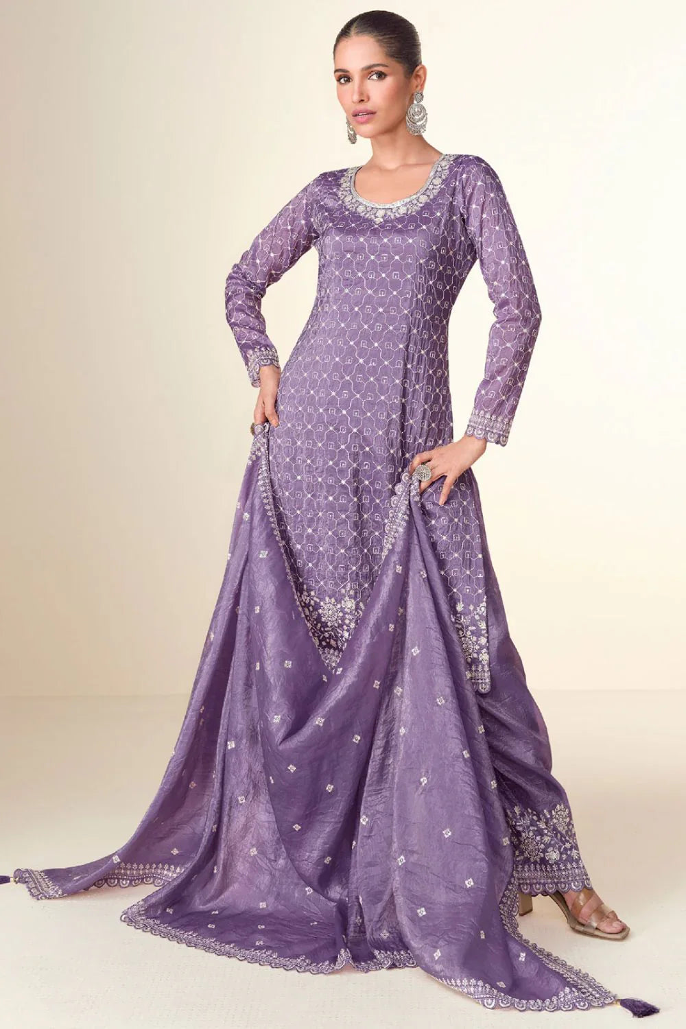 Premium Tissue Crush Sharara Style Suit