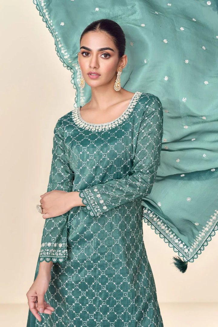 Premium Tissue Crush Sharara Style Suit