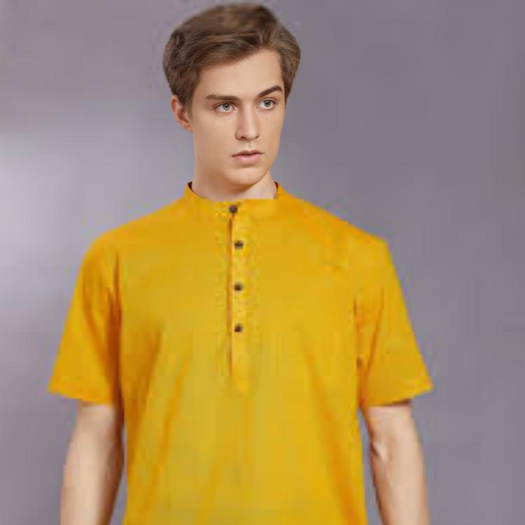 Stylish Yellow Rayon Shirt  For Men