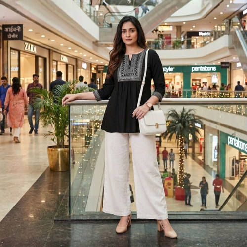 Floral Embroidered Soft  Cotton Tops Collection  For Women
