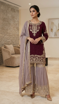 Heavy Georgette 3PCS  Fully Embroidery Suit For Women