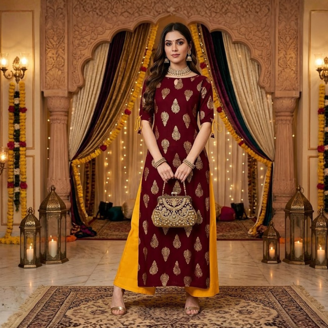 Printed ReadyMade 2PCS  Suit For Women  002