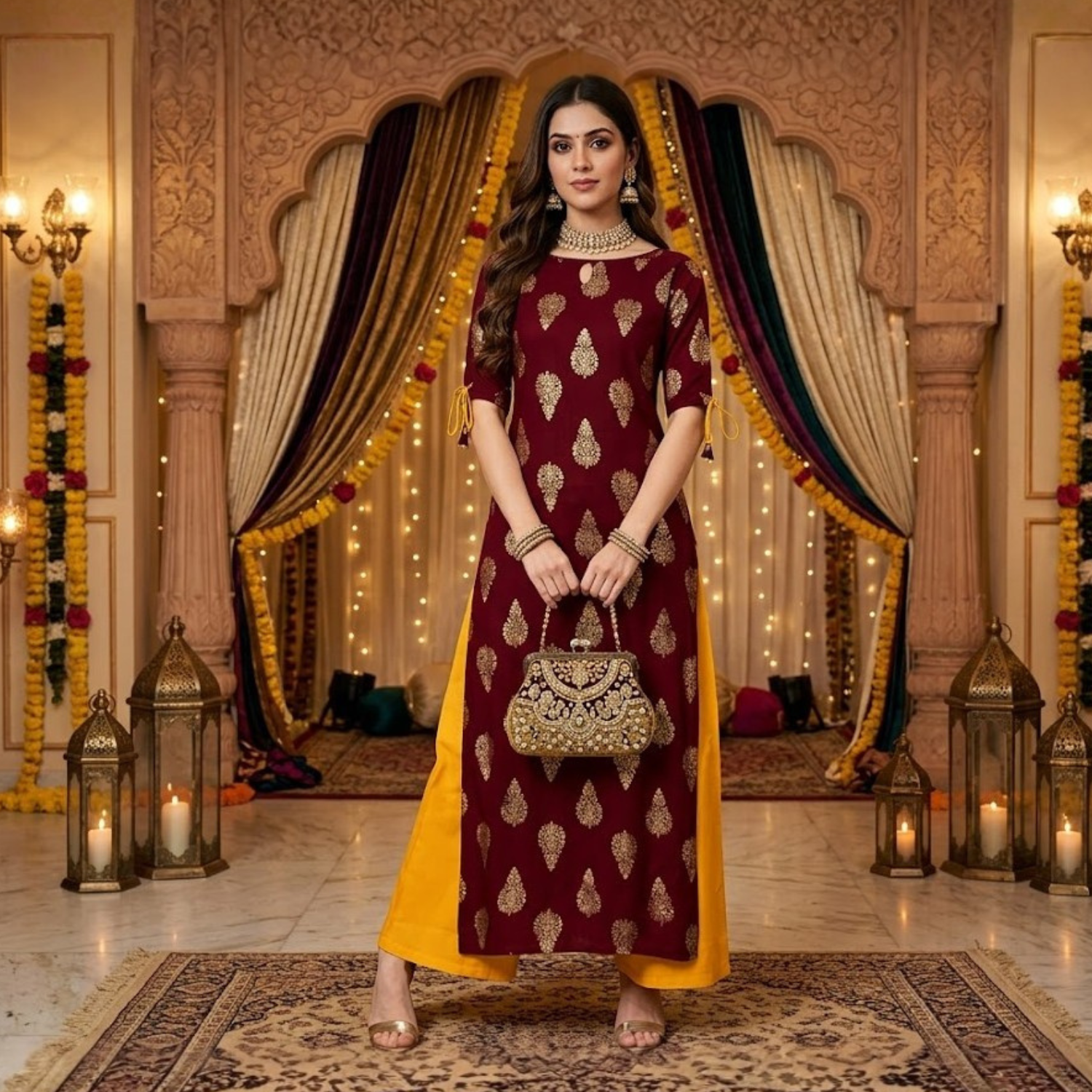 Printed ReadyMade 2PCS  Suit For Women  002