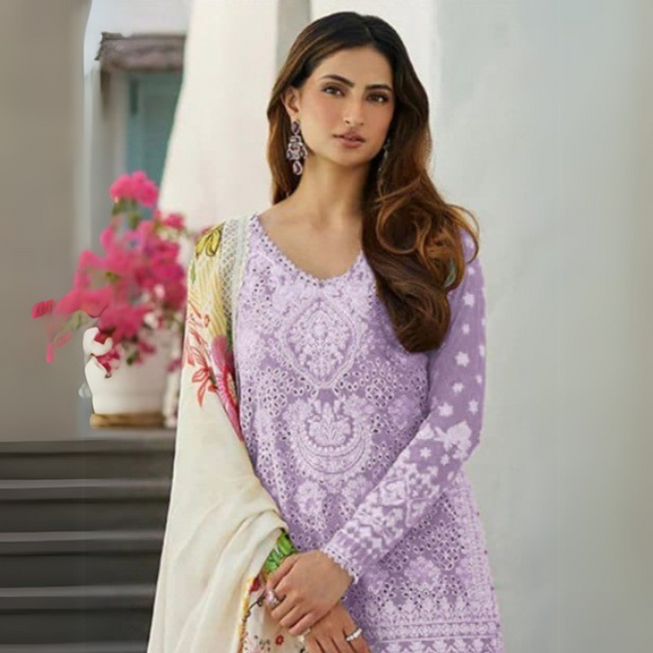 Festive Embroidered Rayon Ensemble