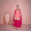 Elegant Chinon Silk Embroidered Suit