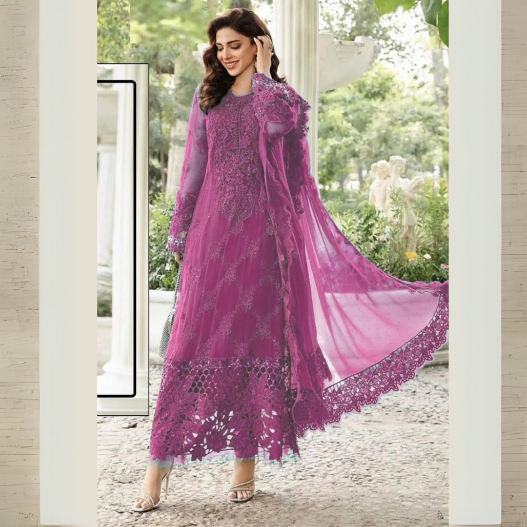 Premium Fox Georgette 3-Piece Suit