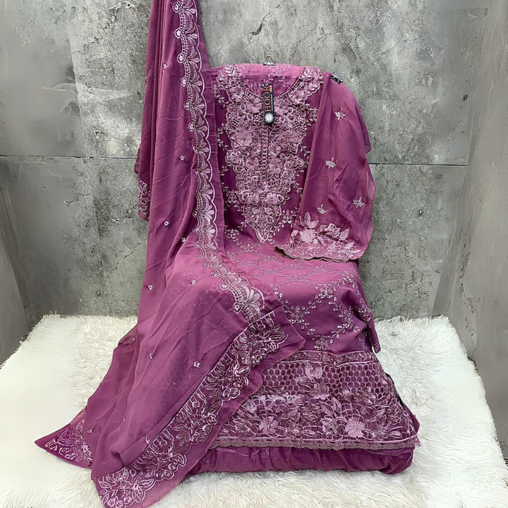 Premium Fox Georgette 3-Piece Suit