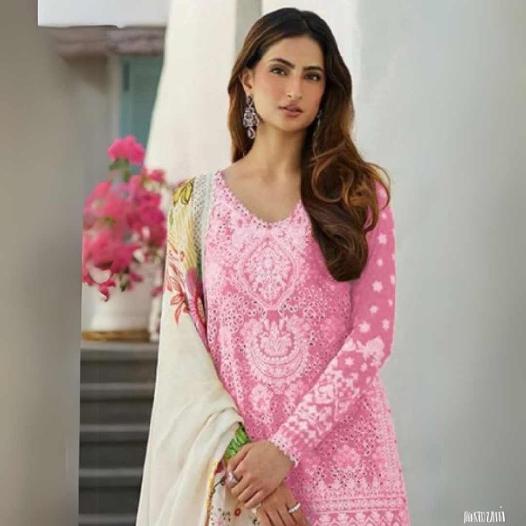 Festive Embroidered Rayon Ensemble