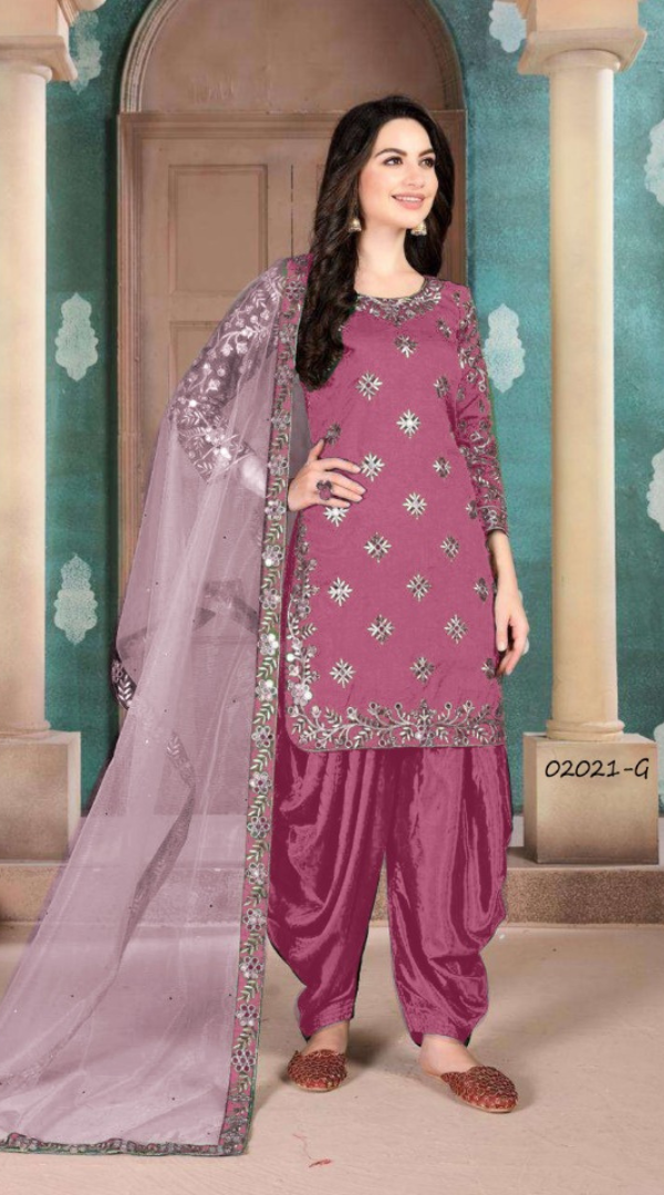 Alisha Patiala Royal Embroidered Silk Suit