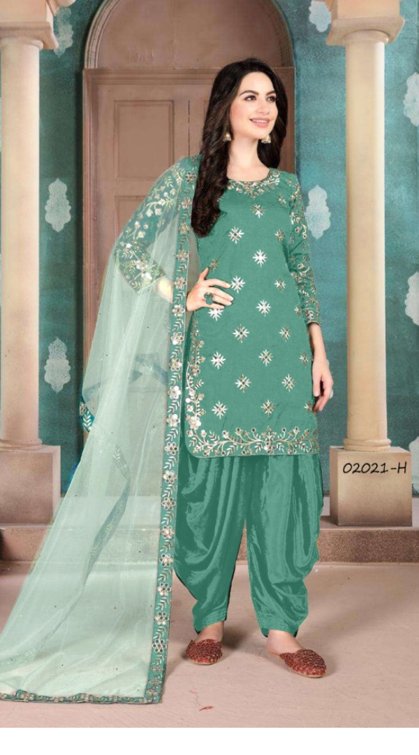 Alisha Patiala Royal Embroidered Silk Suit