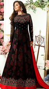 Elegant Georgette Embroidered Stitched Suit with Nazmeen Dupatta