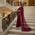 Georgette Saree with Blouse and Diamond Work For Women