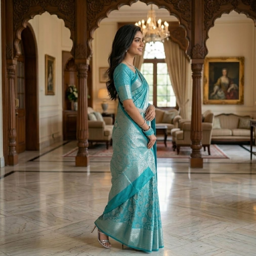 BEAUTIFUL RICH PALLU &amp; JACQUARD WORK  SAREE COLLECTION FOR WOMEN