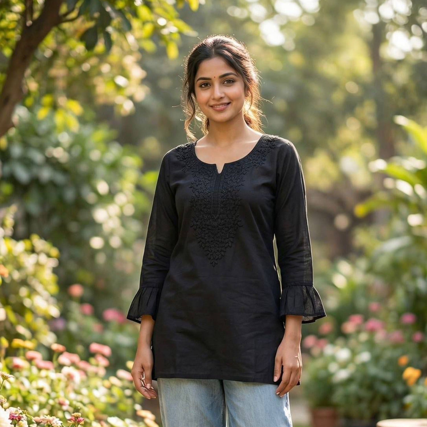 Rayon Embroidery Ready To Wear Tops  Collection For Women 001