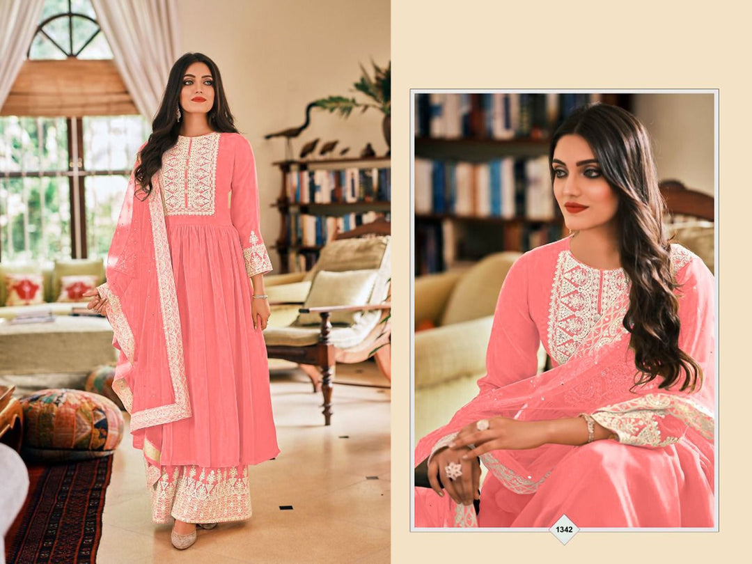 Heavy Soft breathable Georgette With Embroidery work