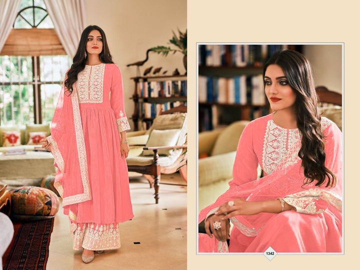 Heavy Soft breathable Georgette With Embroidery work