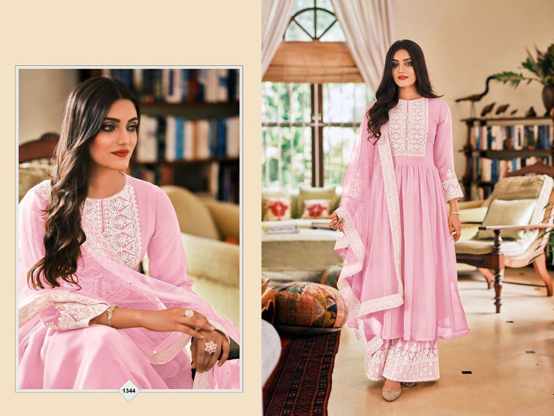 Heavy Soft breathable Georgette With Embroidery work