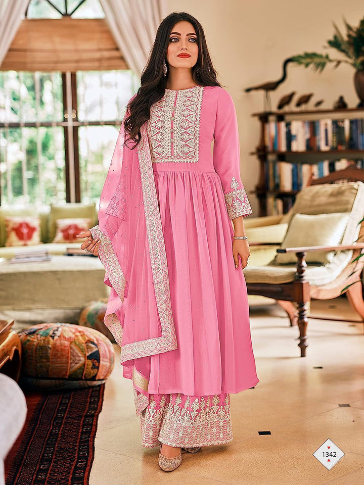 Heavy Soft breathable Georgette With Embroidery work