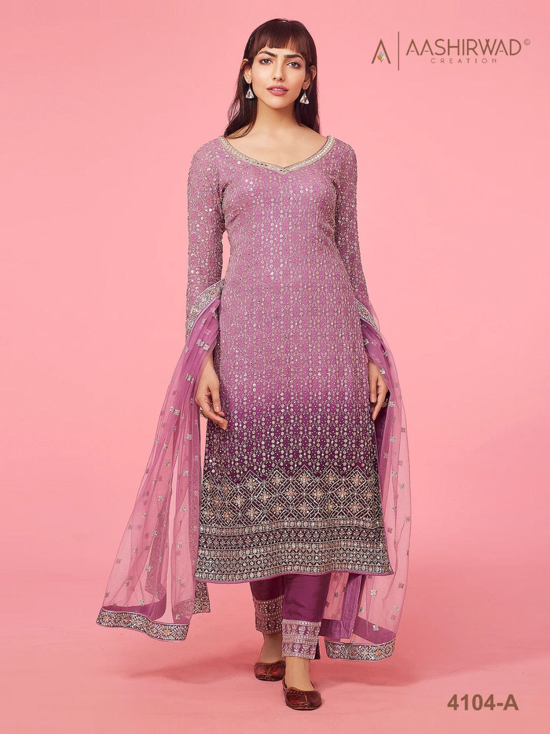 Heavy Soft breathable Georgette With Embroidery Work With Cording