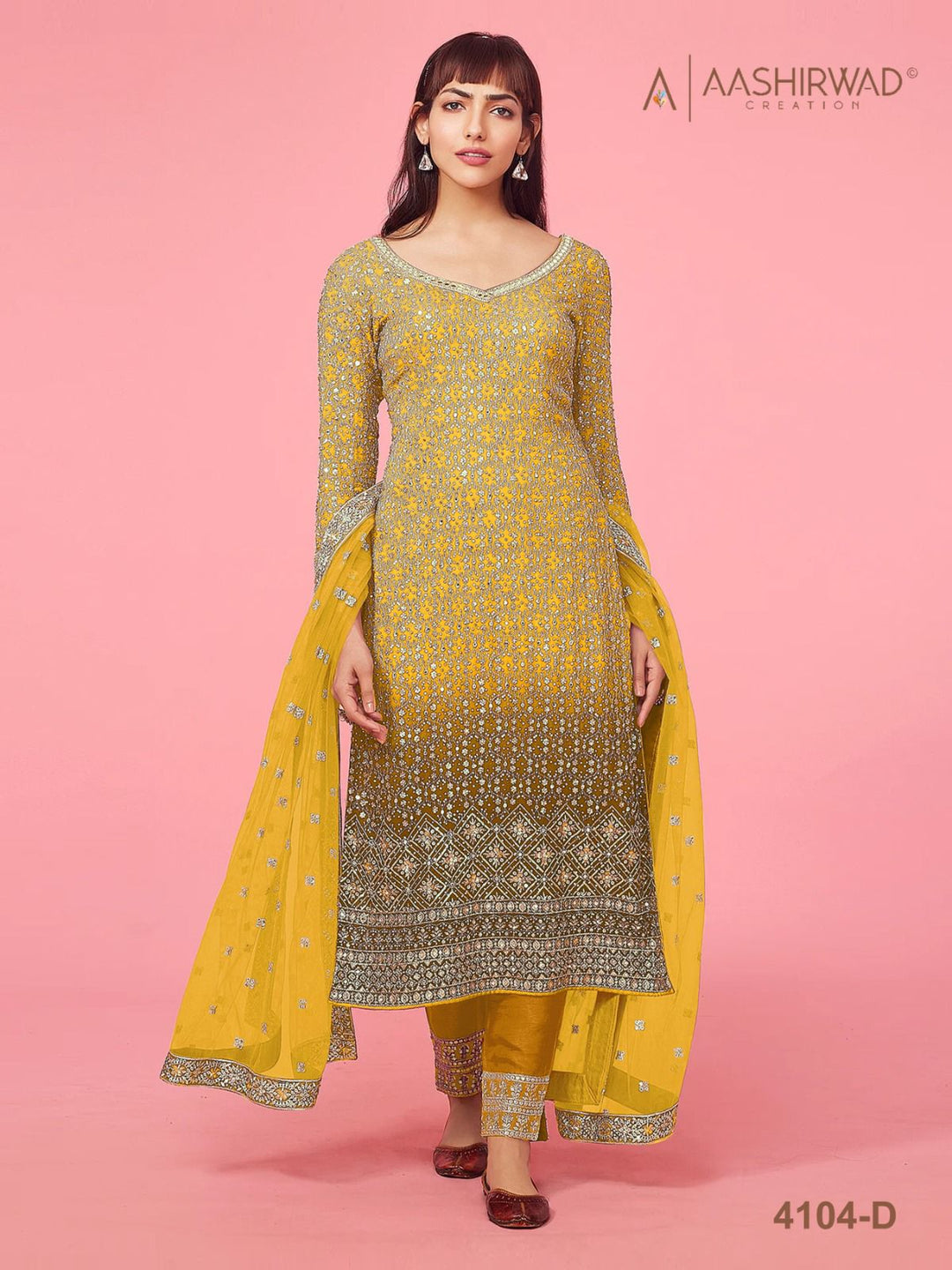 Heavy Soft breathable Georgette With Embroidery Work With Cording