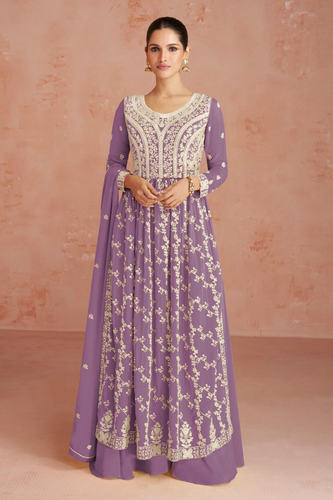 Heavy Soft breathable Georgette With Heavy Embroidery & Sequence Work With less